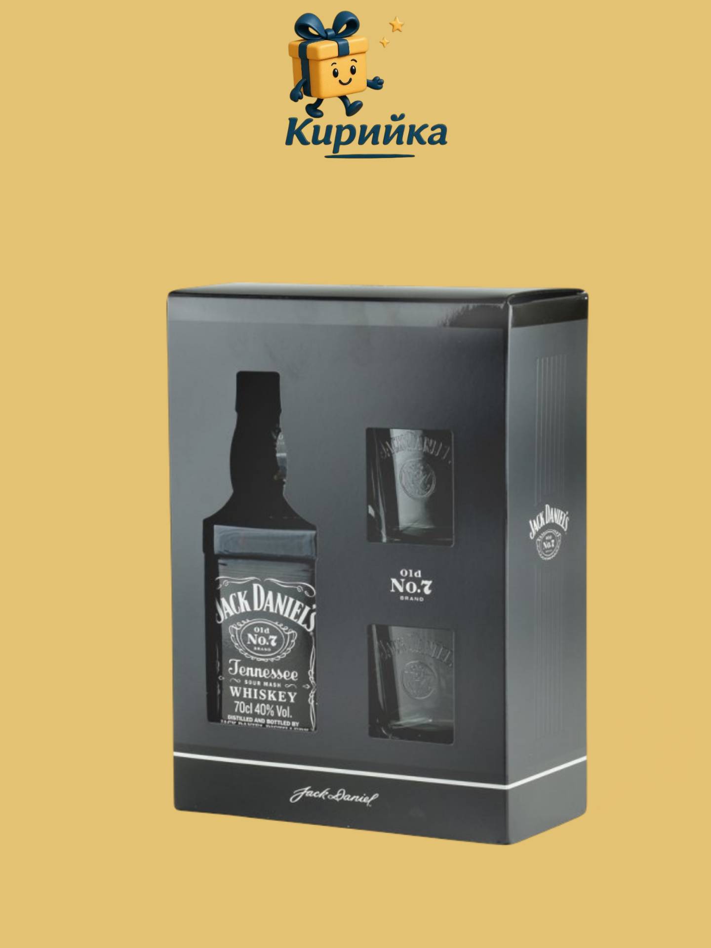 УИСКИ ДЖАК ДАНИЕЛС  КАРТОНЕНА КУТИЯ + 2ЧАШИ 0.7 л 0.7